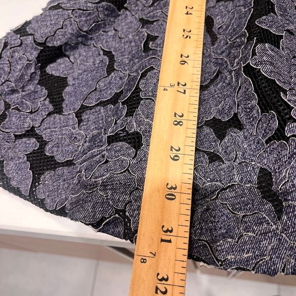 Alice + Olivia Blue Floral Aplique Fonda Crew Sleeveless Fit and Flare Dress 0 - Picture 13 of 14